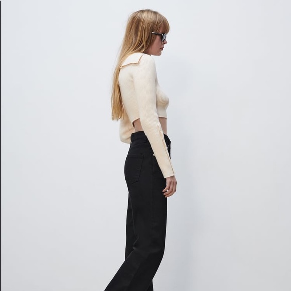 Zara Polo Collar Ribbed Sweater - Picture 13 of 16